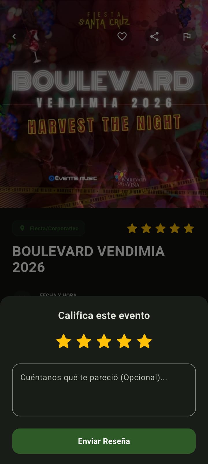 Pantalla Detalle Eventree